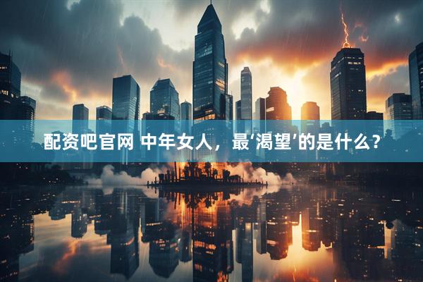 配资吧官网 中年女人，最‘渴望’的是什么？